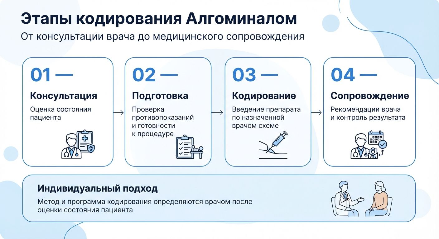 Кодирование препаратом «Алгоминал» в Небуге инфографика