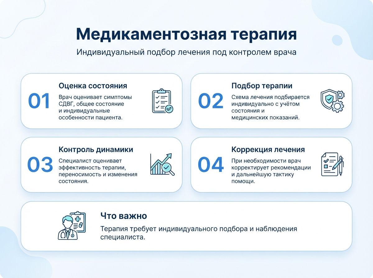 Лечение СДВГ в Небуге у детей и взрослыхинфографика